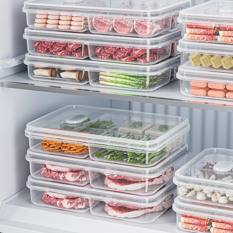 1/3/5Pcs Food Fruit Storage Box Multiple Compartments BPA Free Transparent Design Portable Refrigerator Freezer Organizer