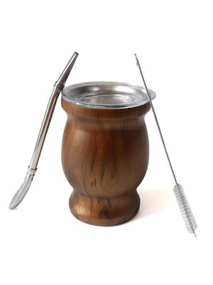 Zestaw filiżanek Yerba Mate 230ML ze stali nierdzewnej, zawiera podwójną szczotkę do czyszczenia, słomkę, kubek termiczny zapobiegający poparzeniom, naczynia do herbaty