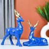 Set of 2 Deer Showpieces | Elegant Hiran Statues for Nature-Home and Office Décor, Ideal as Thoughtful Gifts for Nature , Family, and Friends (Blue)