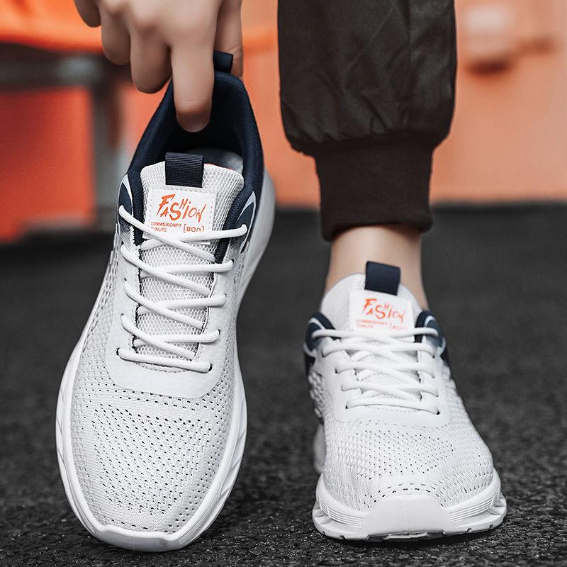 Fashion Running Men's Casual Sneakers Mesh Upper Black Without Leather On Clearance Gym Spring and Autumn Breathable Male Sports Shoes