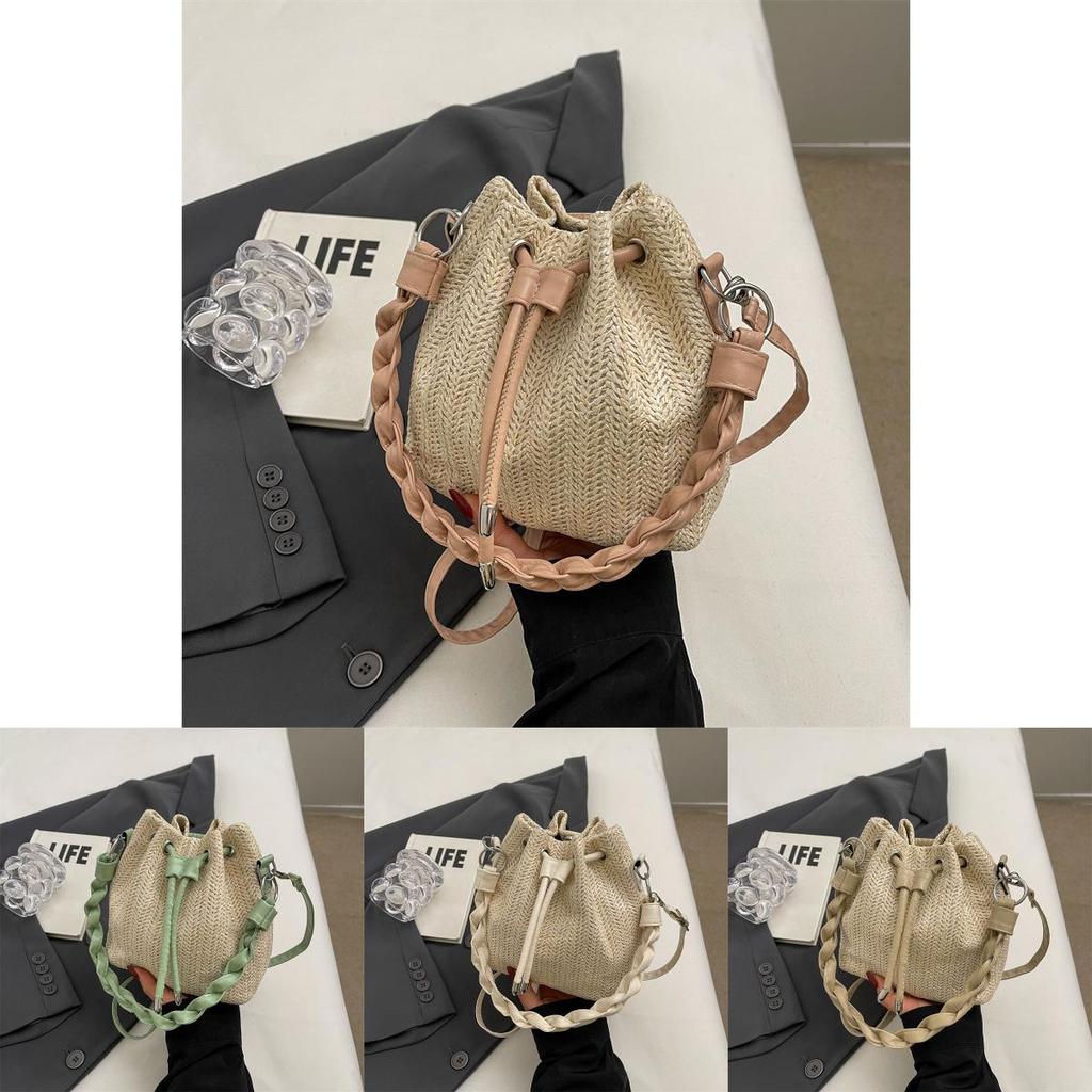 Urban Minimalist Woven Water Bucket Bag For Daily Casual Women