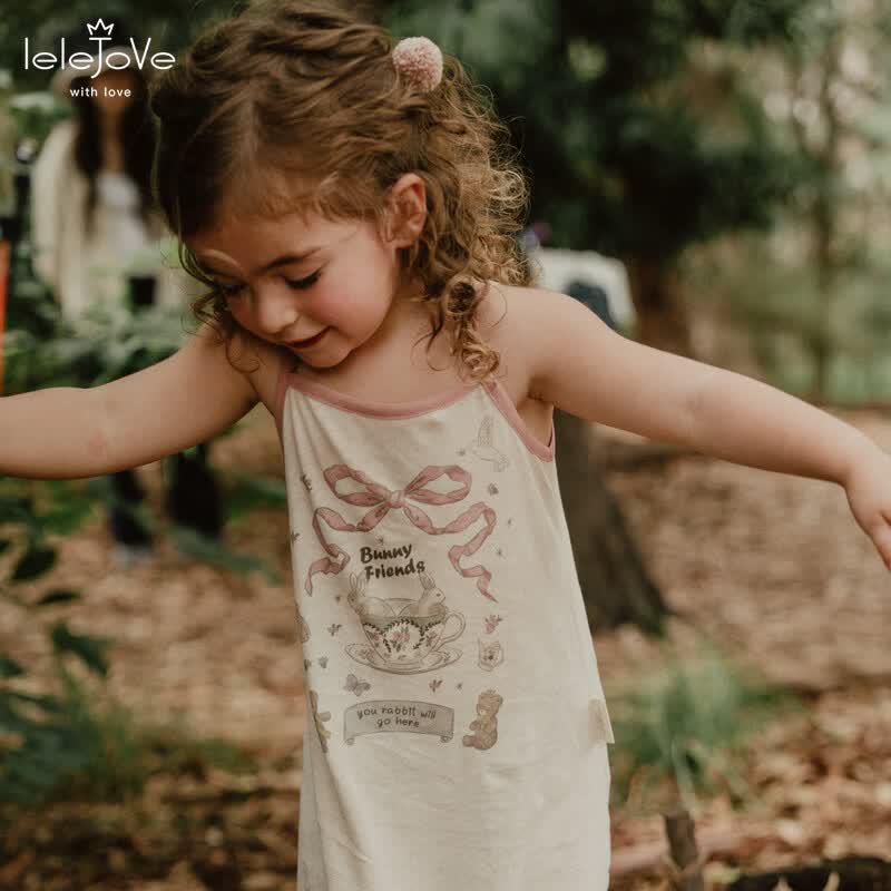 LELE JOVE Girls Cute Animal Print Camisole Dress 100