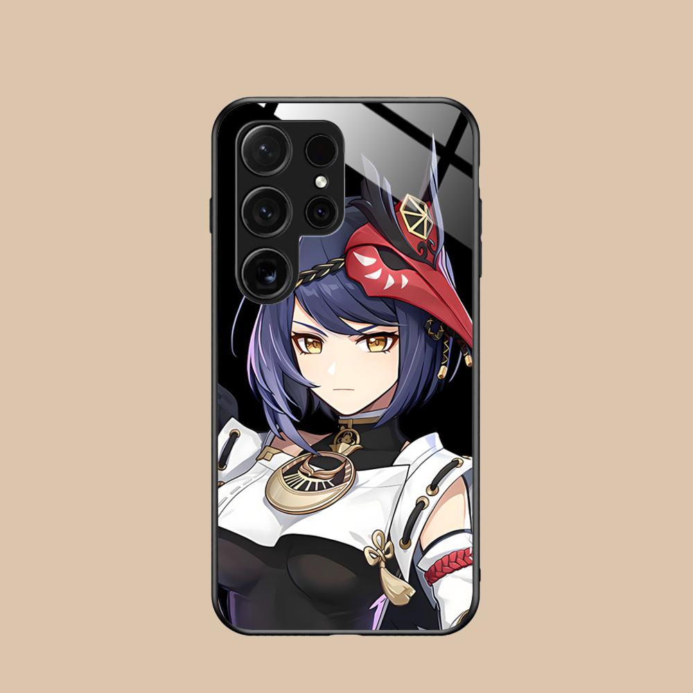 Game GI Kujou Sara Mobile Phone Case for Samsung Galaxy S26 S25 S24 S23 S22 S21 S20 Note20 Plus FE Ultra Glass Colorful Cover