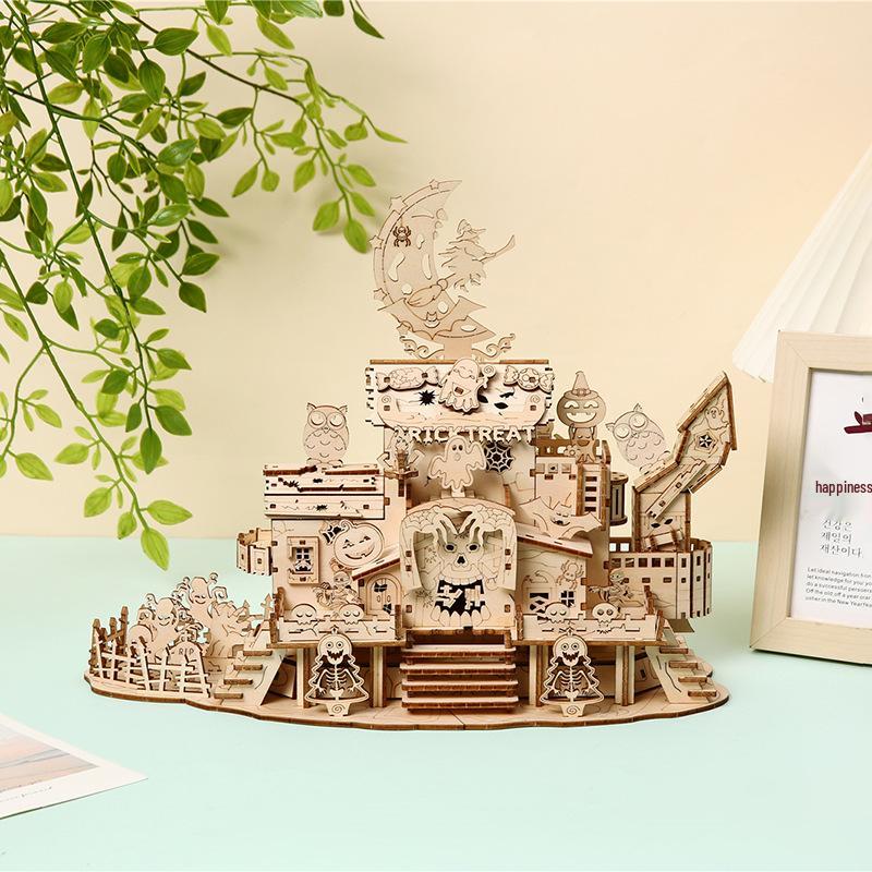 Haunted House Wooden Jigsaw Puzzles - Educational Toys for Kids