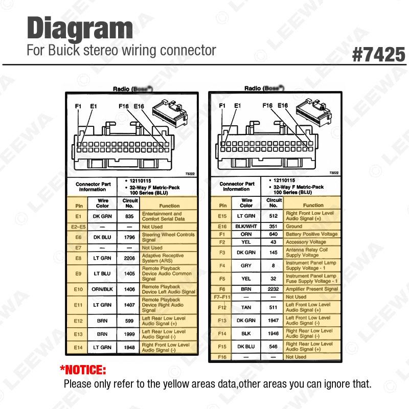 Compatible ISO Audio Adapter for Buick/Chevrolet/GMC/Hummer H3/Suzuki CD Player