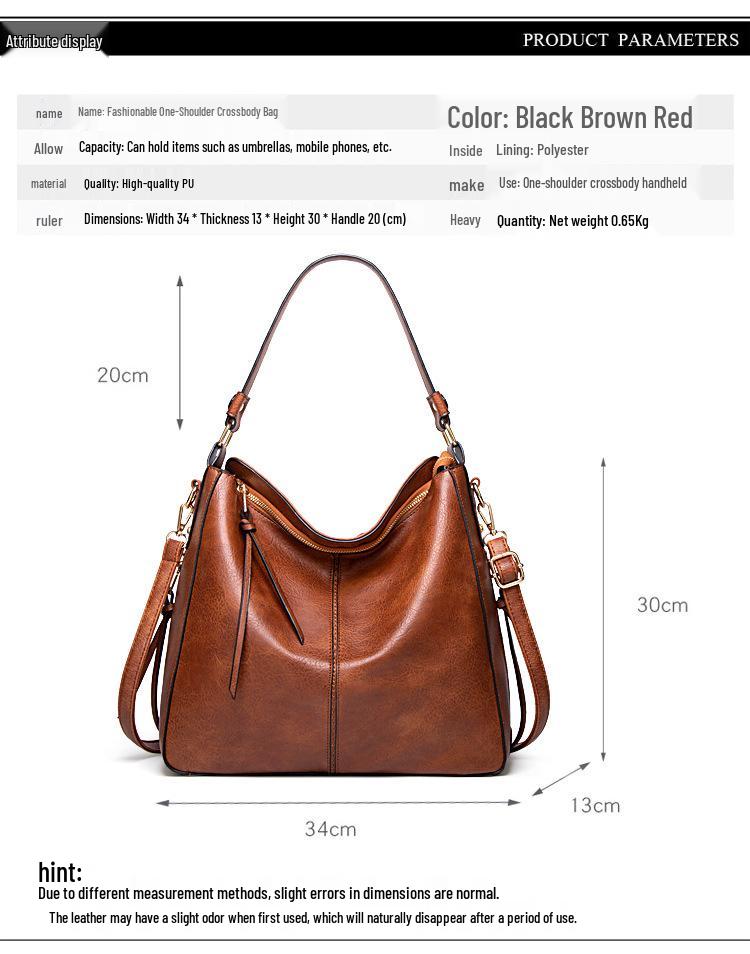 Women's Large Capacity Tote and Crossbody Bag - European & American Style