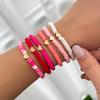 Ingemark 10 Styles Romantic Soft Ceramic Acrylic Beads Letter Chain Bracelet Boho Sweet Heart Bangles Y2K Aesthetics Jewelry New