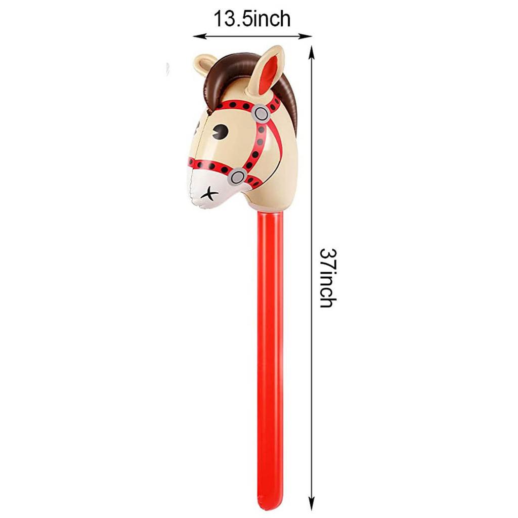 Inflatable Stick Horse for Cowboy Cowgirl Party Costume Stick Boys Girls Birthda