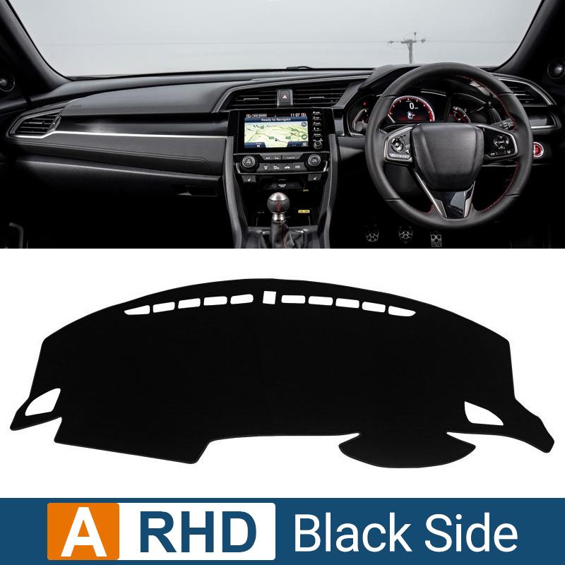 

For Honda Civic 10th 2016 2017 2018 2019 2020 Car Dashboard Mat Sun Shade Instrument Desk Non-slip Cover Accessories A Black Side RHD