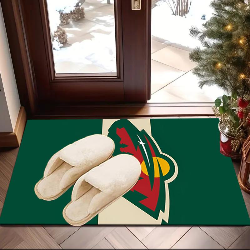 Minnesota-Wild Hockey Team Area Rug Suitable for Indoor And Outdoor,Carpets for Kitchens, Homes, Offices, Living Rooms,Home Decor,Christmas Gift