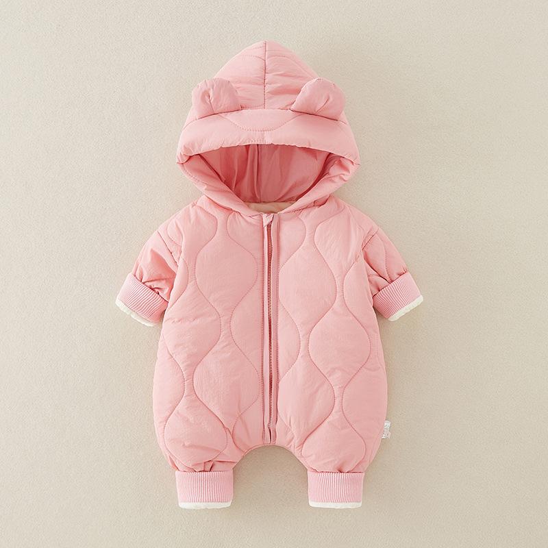 Cozy Thickened Zippered Romper for Baby Boys & Girls | Loose Fit, Baby Boy Winter Clothes, Cozy Babywear