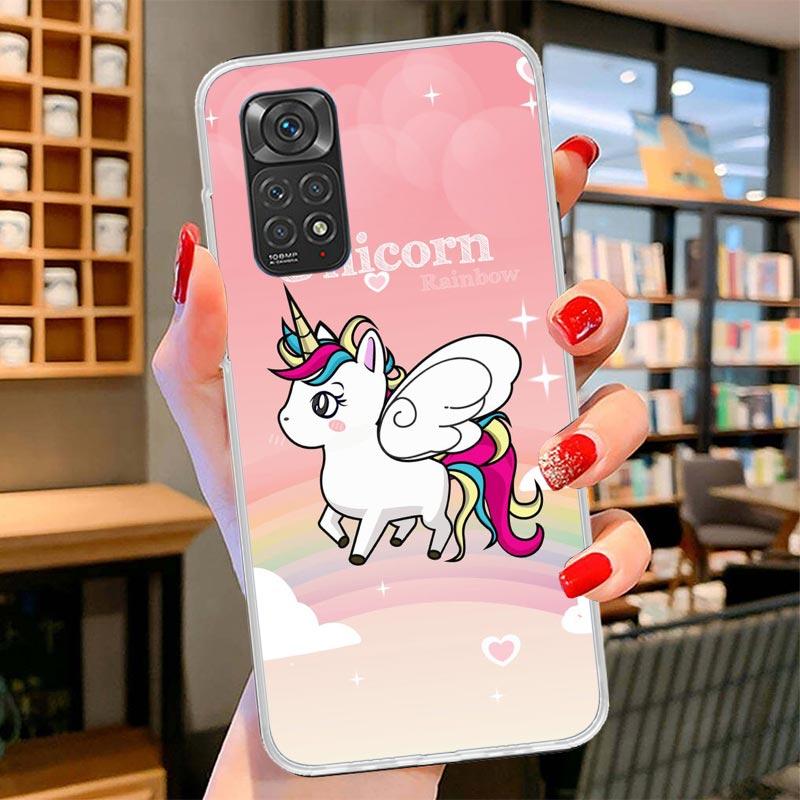 Pink Unicorn Rainbow Cover Phone Case For Xiaomi Redmi Note 15 14 13 12 11 10 Pro Plus 14S 12S 11S 11T 11E 10S Soft Fundas Shell