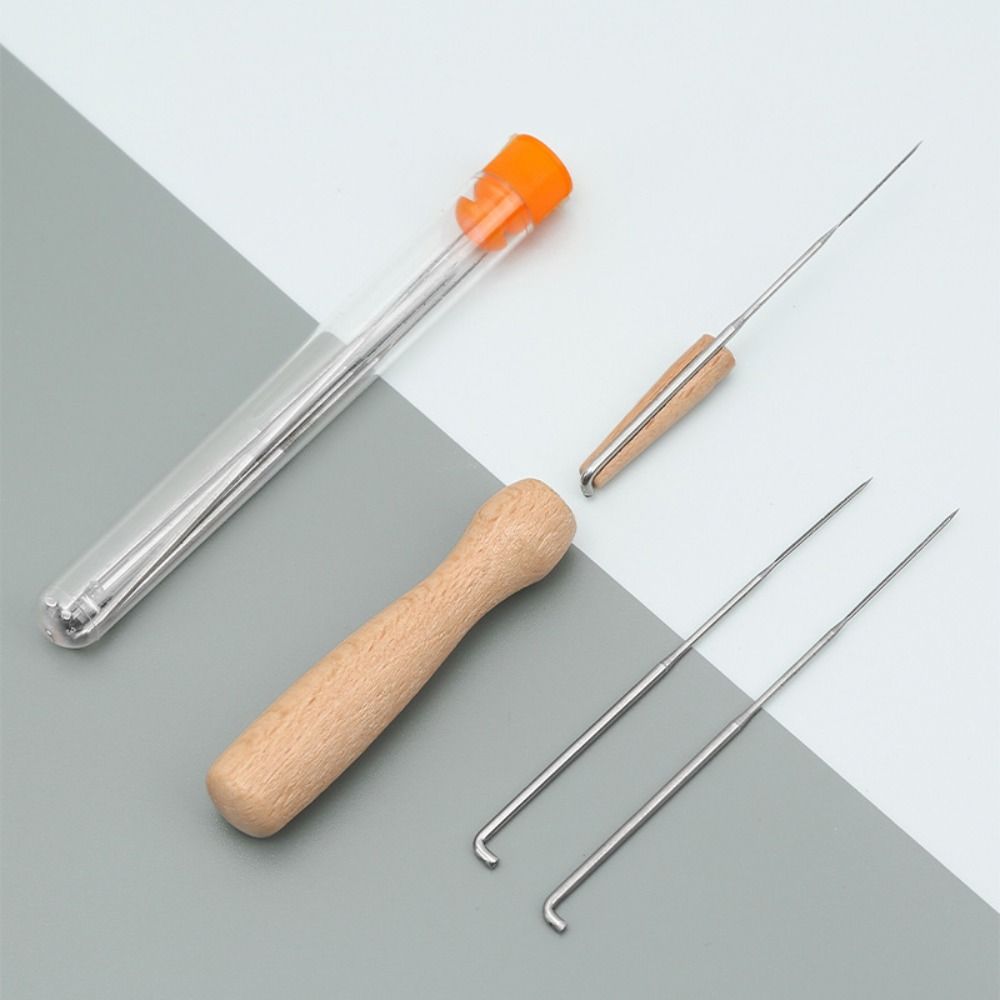 Wooden Handle Felting Needles Set 3 Sizes Felting Needles Felting Starter Kit Sewing