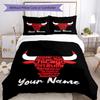 3pcs Custom Name Chicago Bulls Bedding Set Duvet Cover Closure Includes 1 Duvet Cover & 2 Pillowcases, Soft and Comfortable for All Seasons.