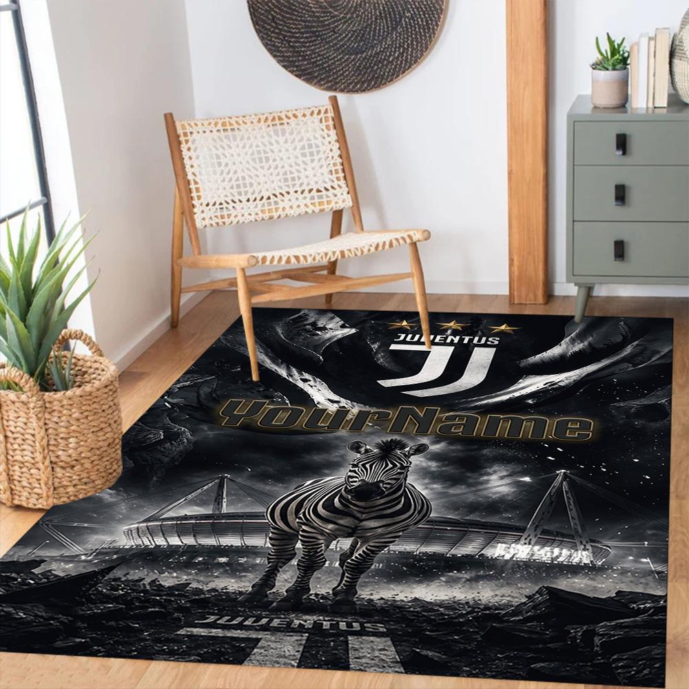 Juventus Customize Your Name Area Rug Perfect for Balcony Kitchen Bedrooms Entryway Antislip Carpet Office Home Decor Wedding Party Gift