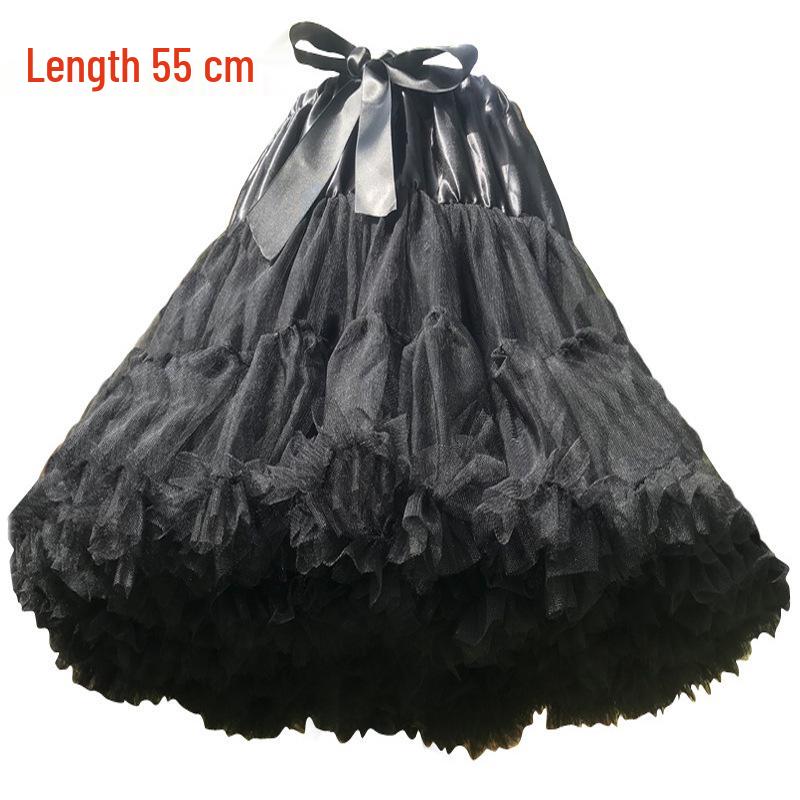 55cm Lolita Black & White Tulle Cloud Cotton Petticoat