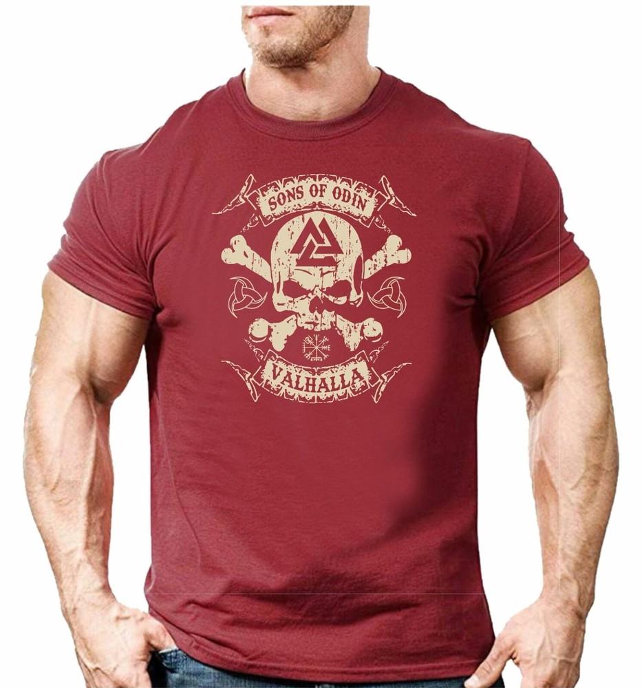 

Sons Of Odin T-Shirt Viking Valhalla Motor Bike Training Top Gym Bodybuilding 4XL