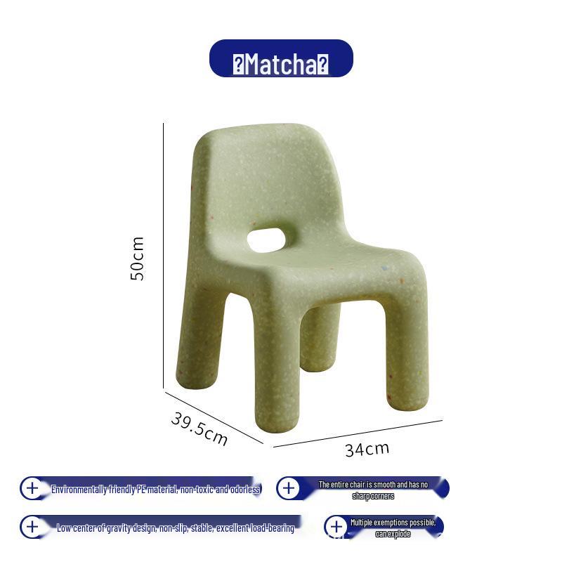 Charming Nordic Children's Chair with Backrest - Kids' Early Education Stool
