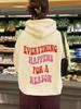 Reason Letter Print Double Hoodie Sweatshirt for Autumn/Winter