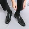 Brand Leather Shoes Business Formal Pointed Toe Slip-On Tassel Loafers Shoes British Style Casual Breathable Mens Leather Shoes