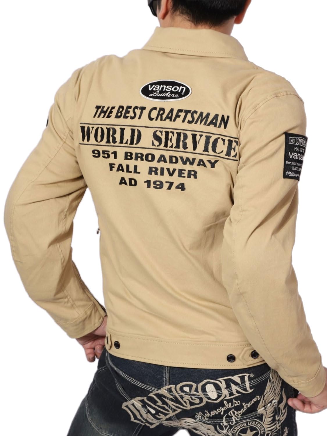 

Stretch Cotton Jacket VS23106S and Chest Protectors Standard Equipment Beige x Black XL [Banson] Shoulder, Elbow, Spine,