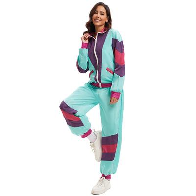 New Women's Retro Thin Sportswear Disco Dance Suit Two Sports Suit Stage Performance Suit