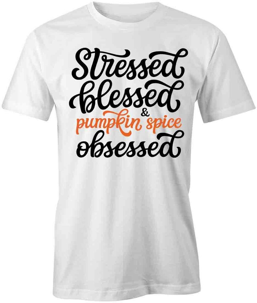 PUMPKIN SPICE OBSESSED TShirt Tee Short-Sleeved Cotton FALL CLOTHING S1WSA560