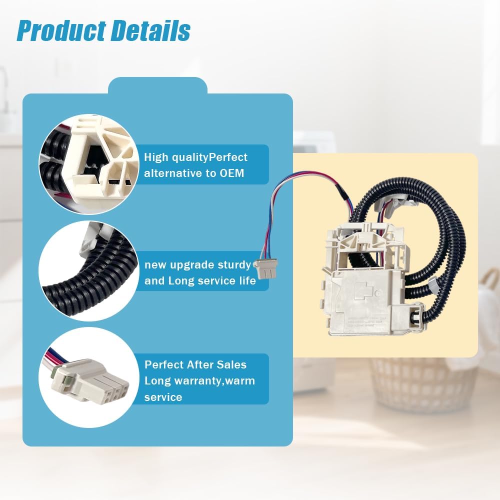WH08X33879 Washer Lid Lock for GE PTW/GTW Series WH08X37859 Switch | Replacement for GE GTW220ACW0WW lid lock solves start failures, spin issues, or