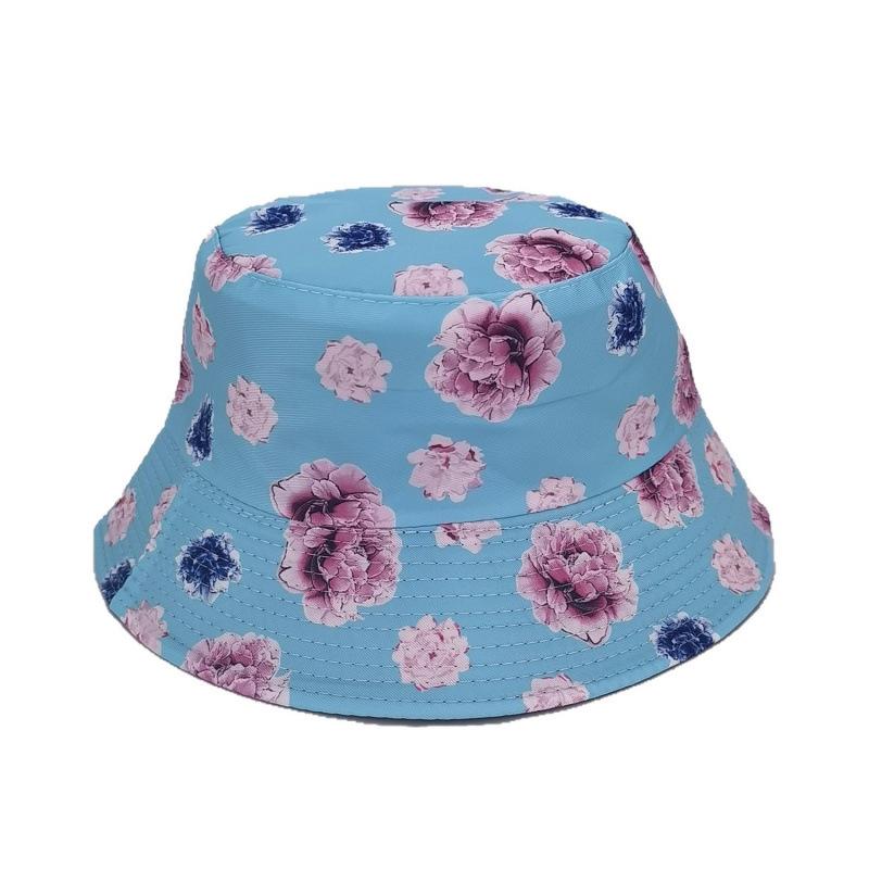 Spring and Autumn Versatile Double-sided Bucket Hat Women's UV-proof Flower Floral Pot Hat Outdoor Casual Pattern Bucket Hat