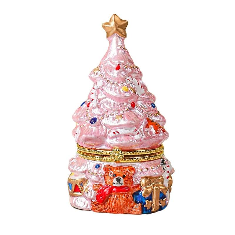 Christmas Tree Scented Candle European-Style Ceramic Jewelry Box Christmas Tree Bear Indoor Aromatherapy Christmas Box Home Craf