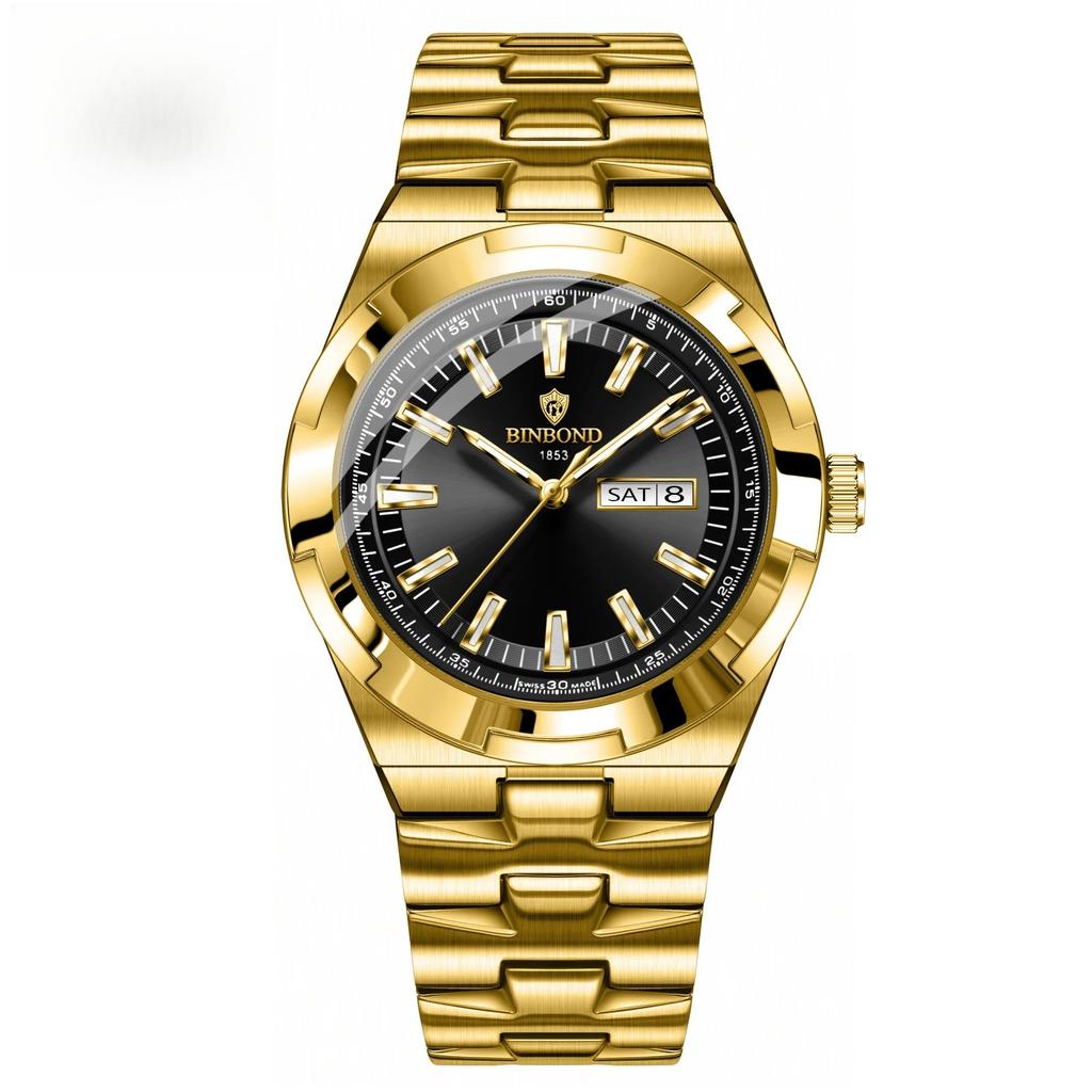 New Luxury Quartz Man Wristwatch Sport Men Watches Waterproof Luminous Date Week Stainless Steel Men's Watch Male Reloj