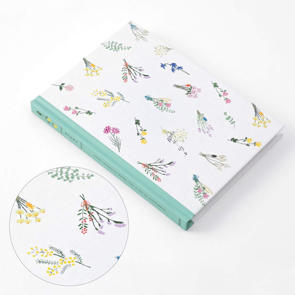 Midori Diary with Pressed Flower Design 12879006 - Floral Journal