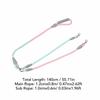 1.2cmx0.8M+1.0cmx0.6M Multi Colors Double Dog Leash Lightweight Dual Pet Leash  Outdoor Travel