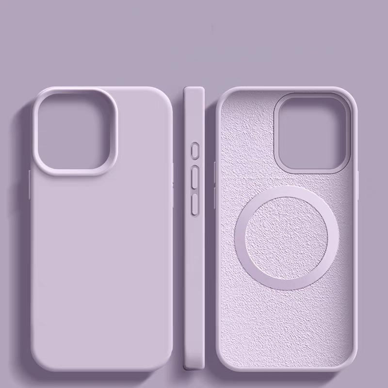 Custodia magnetica per telefono in silicone liquido originale grigio titanio per iPhone 16 15 14 13 Pro Max Plus magsafe ricarica cover posteriore morbida