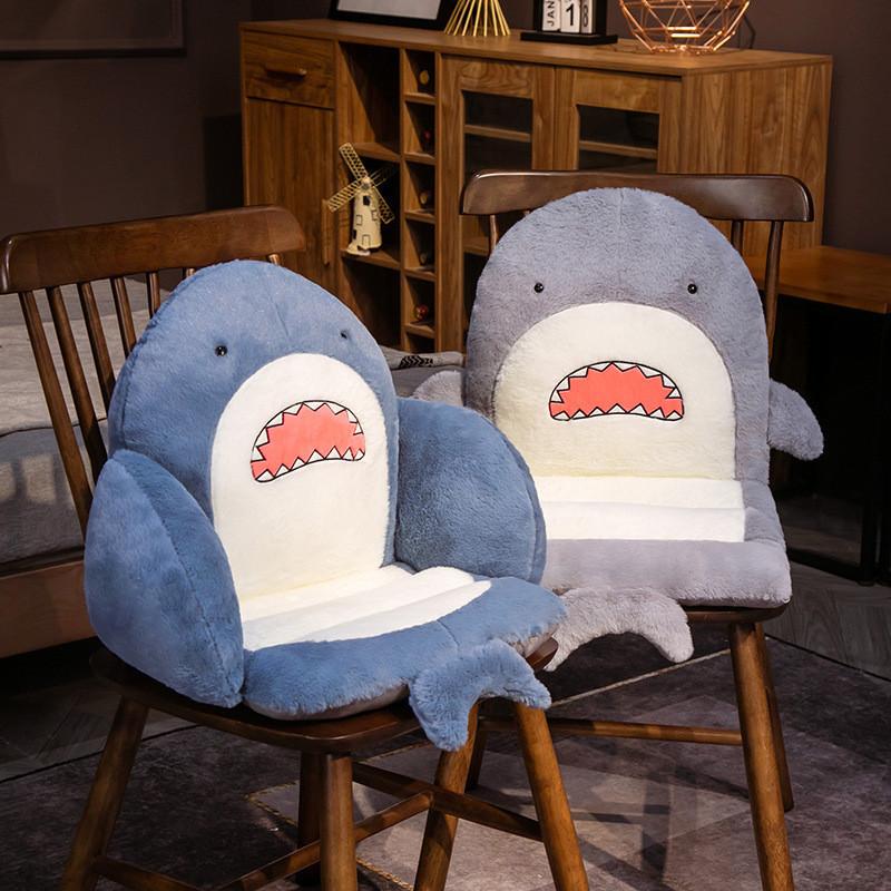 Adorable Shark Cartoon Design Plush Seat Cushion For School And Use Offices