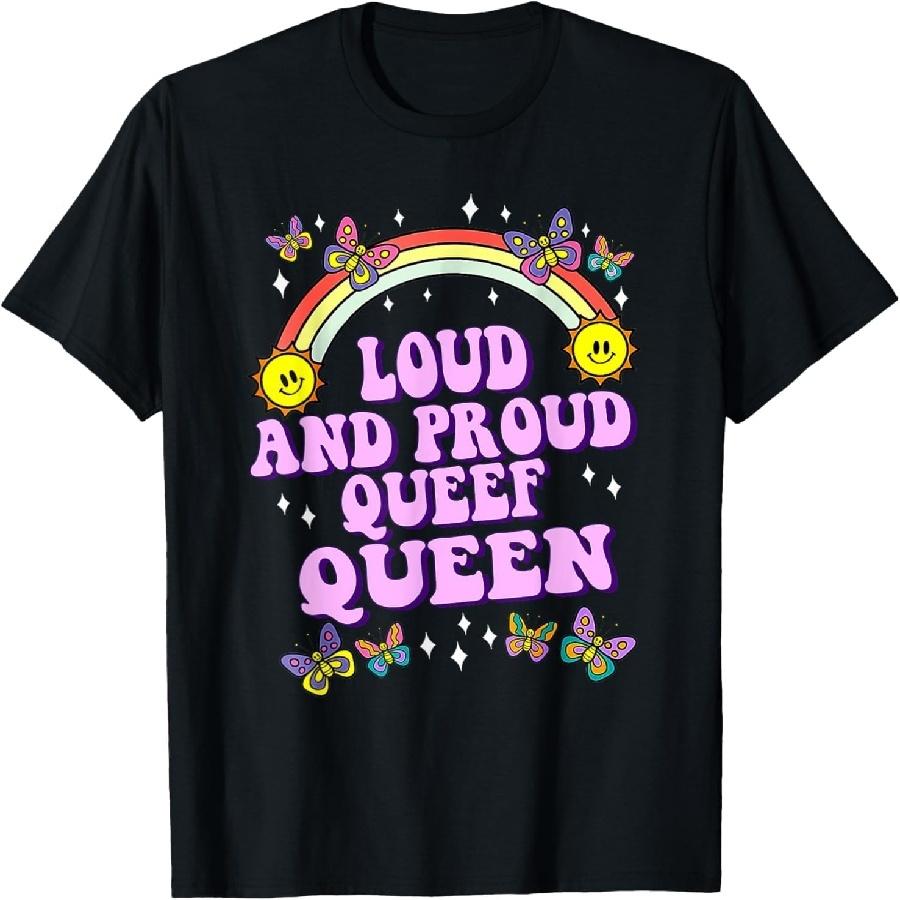 Figured Proud Queef Queen T-Shirt Embarrassing Queefed Funny Inappropriate Queefing Graphic T-Shirt S чёрный