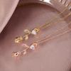 Hot Sell Rose Crystal Pendant Necklace Fashion Flower Charms Stainless Steel Choker Jewelry Party Gifts For Women Girls