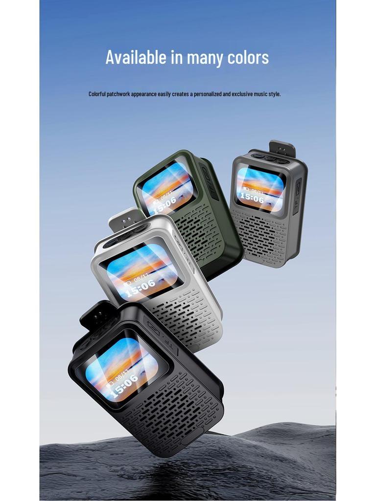 V9 Wearable Smart Speaker: Touchscreen Multifunctional Device with Calendar, Weather, Alarm, Magnetic Back Clip, and HIFI Sound Quality