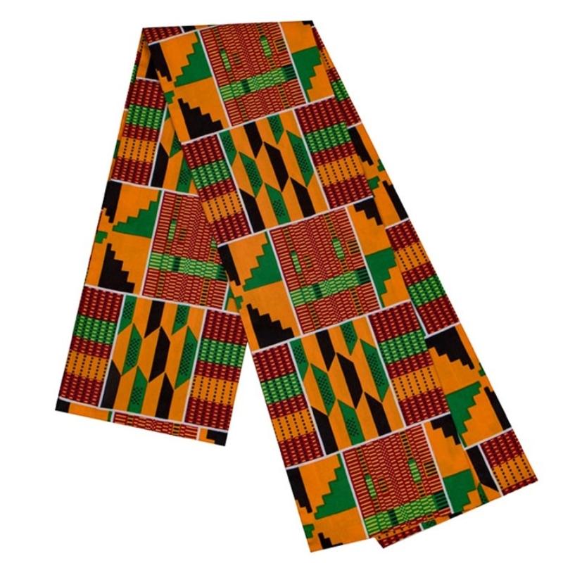 African Kente Print Scarf Stole Sash For Women Men Unisex Fashion Accessory Shawl Cotton Scarf for Black History Month
