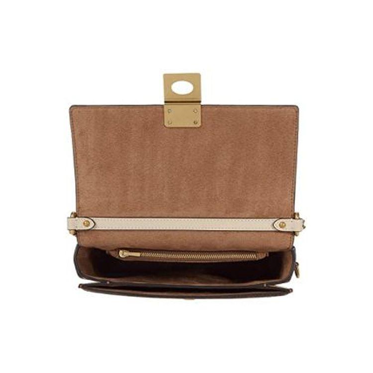 Coach Hutton 22 Lock Closure Internal Zipper Multi-Purpose Pocket Coated Canvas With Calfskin And Snake Skin Shoulder Crossbody Bag Small C2584-B4SBI