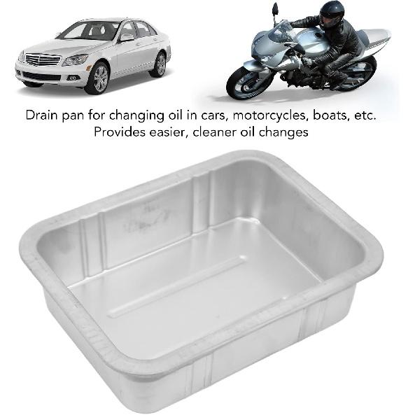 Qinlorgo Oil Drain Pan,Oil Drain Pan Leak Free Portable Universal Metal Construction Automotive Oil Change Container(5L)