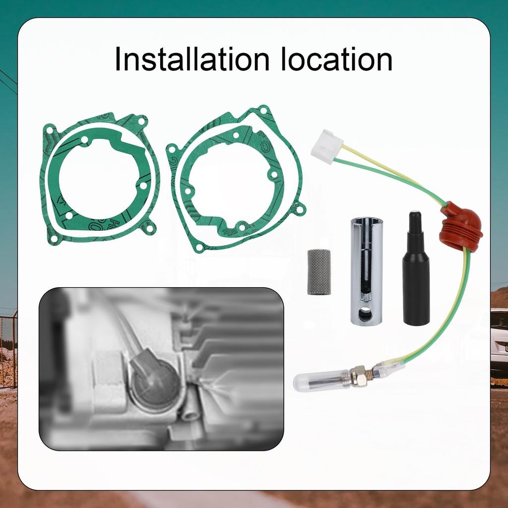 Glow Plug Repair Kit, 8Pcs Diesel Parking Heaters 12V 2KW 5KW 8KW Glow Plug Ceramic Glow Plug Heater Repair Parts Glow Ignition Plug Kit Heater