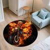 Flame Motorcycle,Round Area Rug,Carpet Rug for Living Room Bedroom Sofa Playroom Decor,Non-slip Floor Mat