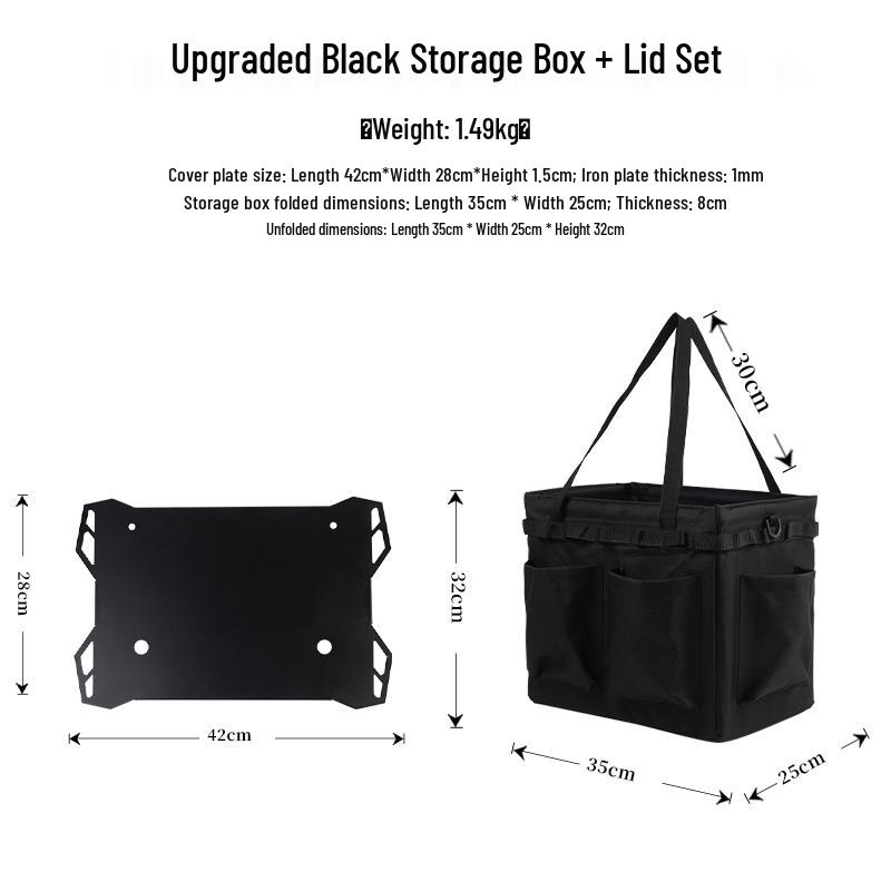 Multi-Purpose Outdoor Storage Box with Lid and Tabletop Functionality for Camping