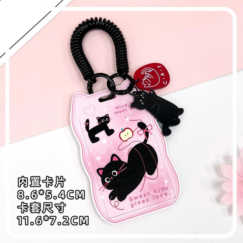 Creative Cat Ear Wave Card Cover Student Campus Cards Case Employee Id Card Holder Sliding Cover ABS ID Holder Bus Card Holder