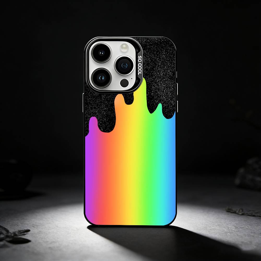 Gay Lesbian LGBT Rainbow Phone Case For iPhone 17,16,15,14,13,12,11 Plus,Pro Max,XS,Colored silver phone case
