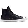 Converse Chuck Taylor All Star Litchi Leather Trendy Versatile Casual Slip Resistant Durable High Top Skate Shoes Unisex Sneakers Deep-Blue 165189C