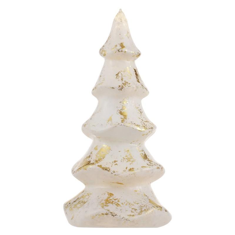 Christmas Glass Tree Table Lamp Vintage Desktop Light With Star Sequins Holiday Decor