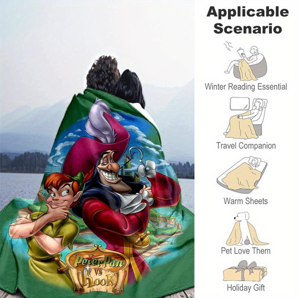 1 pezzo, Coperta Plaid Peter Pan & Uncino per Decorazione Stanza Regalo, Soggiorno, Viaggio, Campeggio, Coperte da Auto