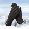 1 Pair Winter Padded Warm Gloves Solid Color Touch Screen Design Windproof Wear Resistant Riding Ski Gloves for Women